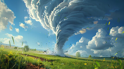 tornado wind in vector cartoon style