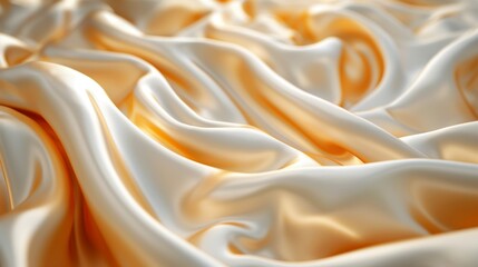 Golden silk waves in a luxurious 3d rendered abstract background, ideal for high-end design projects and aesthetic visuals