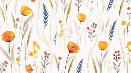 Natural seamless pattern with gorgeous blooming flo