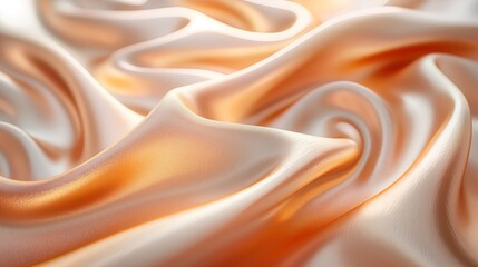 3d rendering of a luxurious abstract background with smooth, elegant waves resembling golden silk fabric