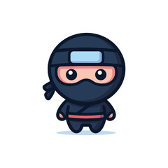 cute ninja cartoon character kawaii vector illustration template design © katsumatakun