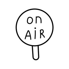 On air sign. Vector illustration in doodle style.