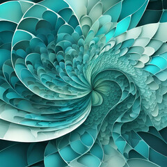 teal abstract fractal background - obrazy, fototapety, plakaty