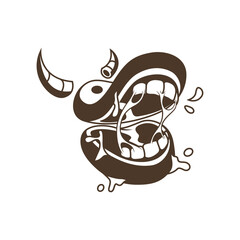 a black and white steak logo with a cow on it