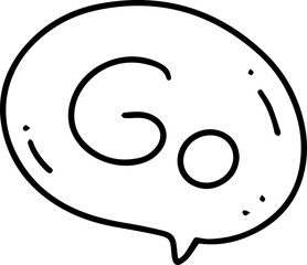 go speech bubble line outline