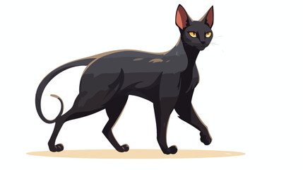 Oriental shorthair cat breed vector flat illustrati
