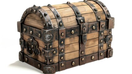 Isolated pirate treasure chest on a white background