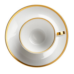 Cup and Saucer on Isolated transparent background png. generated with AI