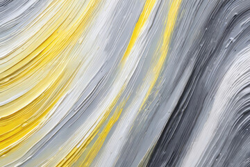 Grey, yellow and white impasto abstract acryl background. Gradient colors oil painting
