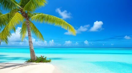 Waves on the beach create a stunning summertime scene with the mountain in the background