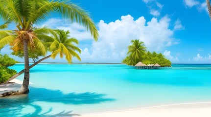 Waves on the beach create a stunning summertime scene with the mountain in the background