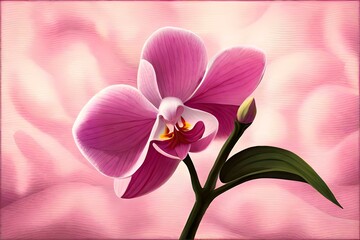 single pink orchid flower. ai generated