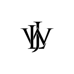 ljw lettering initial monogram logo design