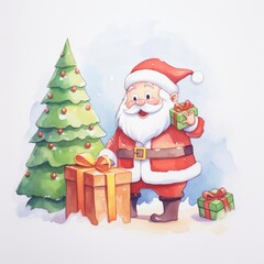 Christmas watercolors, festive Christmas watercolors