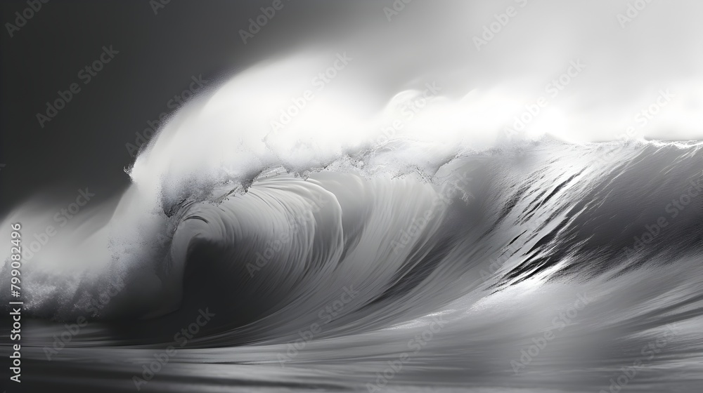 Aufkleber witness the mesmerizing flow of an elegant gray wave, gracefully swooshing with smoothness and speed