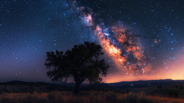 Deep space universe galaxy milky way night sky filled with stars.