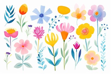 watercolor flowers, vibrant watercolor flowers