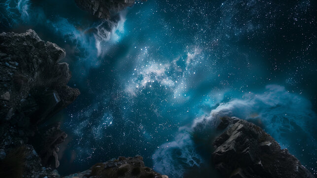 Deep space universe galaxy milky way night sky filled with stars.