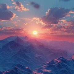 beautiful warm fresh . view of mountain on afternoon