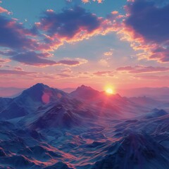 beautiful warm fresh . view of mountain on afternoon