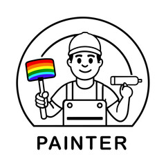 Painter logo vector art illustration (1)