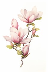 Obraz premium watercolor magnolias, elegant watercolor magnolias