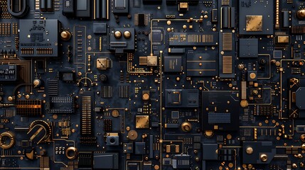 Network Design AI Abstract Futuristic Electronic Circuit Technology Background,ネットワーク デザインのAI の抽象的な未来的な電子回路技術の背景,Generative AI - obrazy, fototapety, plakaty