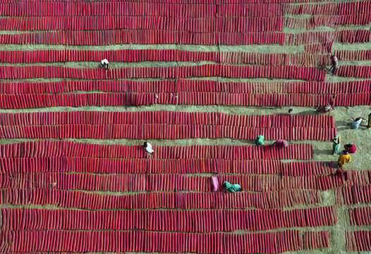 threads colourful working Bangladesh view drying people Narayanganj cloths hanging Aerial red Pattern Abstract Business Design Work Rainbow Fabric Person Factory Industry Worker Beautiful Dron