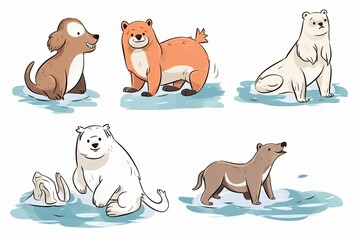 Naklejka premium arctic animals, hardy arctic animals