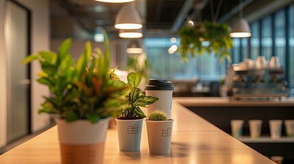 Cafe Ambiance: Trio of Paper Cups Mockup