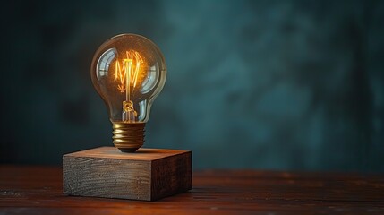 light bulb on old table