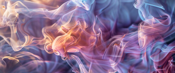 Translucent smoke twists and twirls, painting an abstract background that enchants the senses. - obrazy, fototapety, plakaty