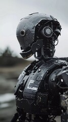 realistic robot from the future . concept