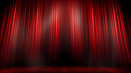red stage curtain