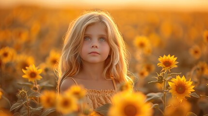 girl in a field of sunflowers