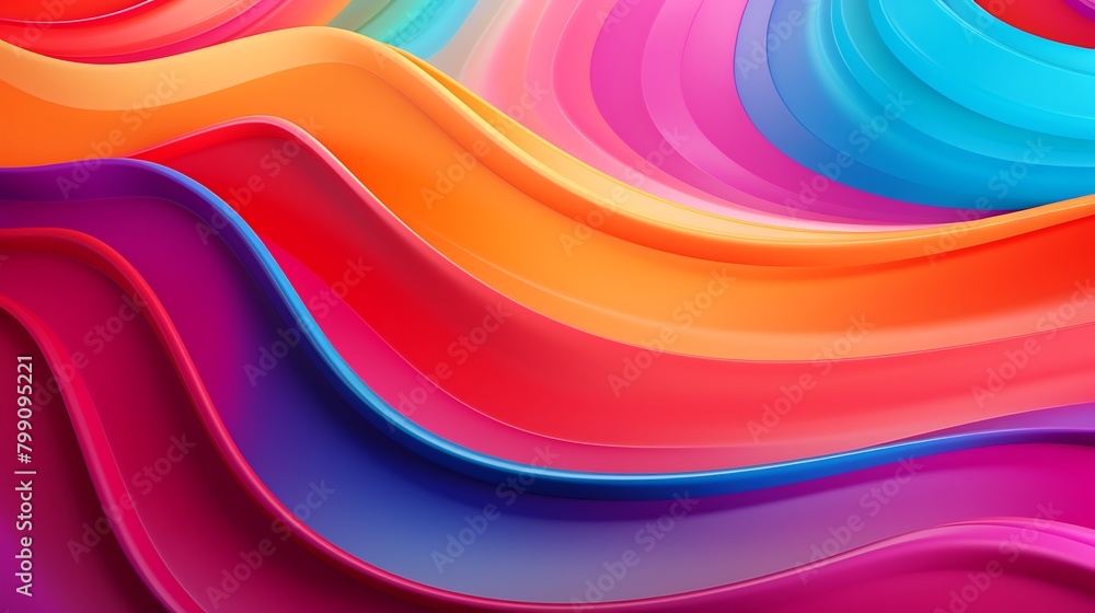 Poster vibrant swirls: abstract colorful waves backdrop creates dynamic and energetic visual impact for des