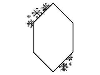Hand Drawn Christmas Frame Snowflake
