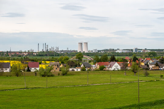 Bad D&uuml;rrenberg Blick vom Kurpark nach Leuna