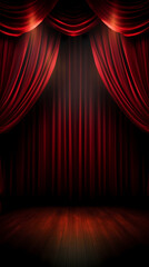 red stage curtain