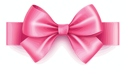 Pink satin ribbon decorated with bow. Posh decorati