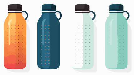 Plastic water bottle with cap. Reusable sport flask