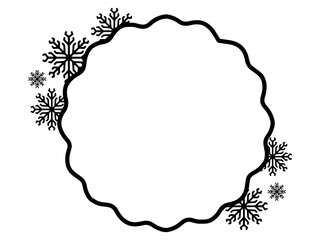 Hand Drawn Christmas Frame Snowflake
