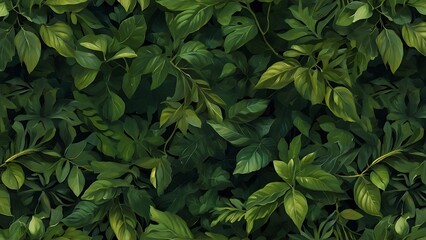 Realistic Detailed 3d Render of Green Tropical Leaves Wallpaper