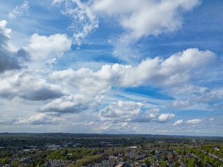 Beautiful Aerial View of Historical Central Nottingham City Along River Trent, England United Kingdom
