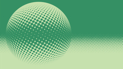 Vector illustration background, sphere patterned with halftone dots. Abstract grunge in cinematic colors background.