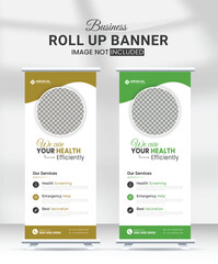 colorful abstract modern corporate business rollup banner design template