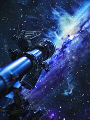 AI-powered telescopes scanning the cosmos, contributing to astronomical discoveries and research