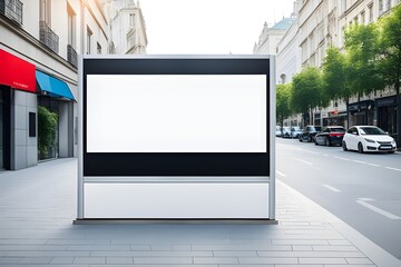 Blank white horizontal billboard