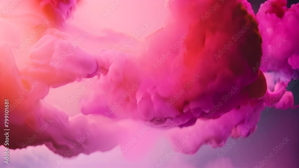 Poster group of pink clouds floating in the air generative ai