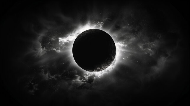 The black hole in the universe and the galaxy in outer space.
